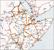 アフリカの角交通地図