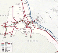 エリトリア交通地図