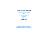 Jul 9 2017 AFRECO'S WEST SEMINAR Africa Japan Partnership through TICAD for Shared Prosperity