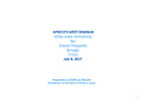 Jul 9 2017 AFRECO'S WEST SEMINAR Africa Japan Partnership through TICAD for Shared Prosperity